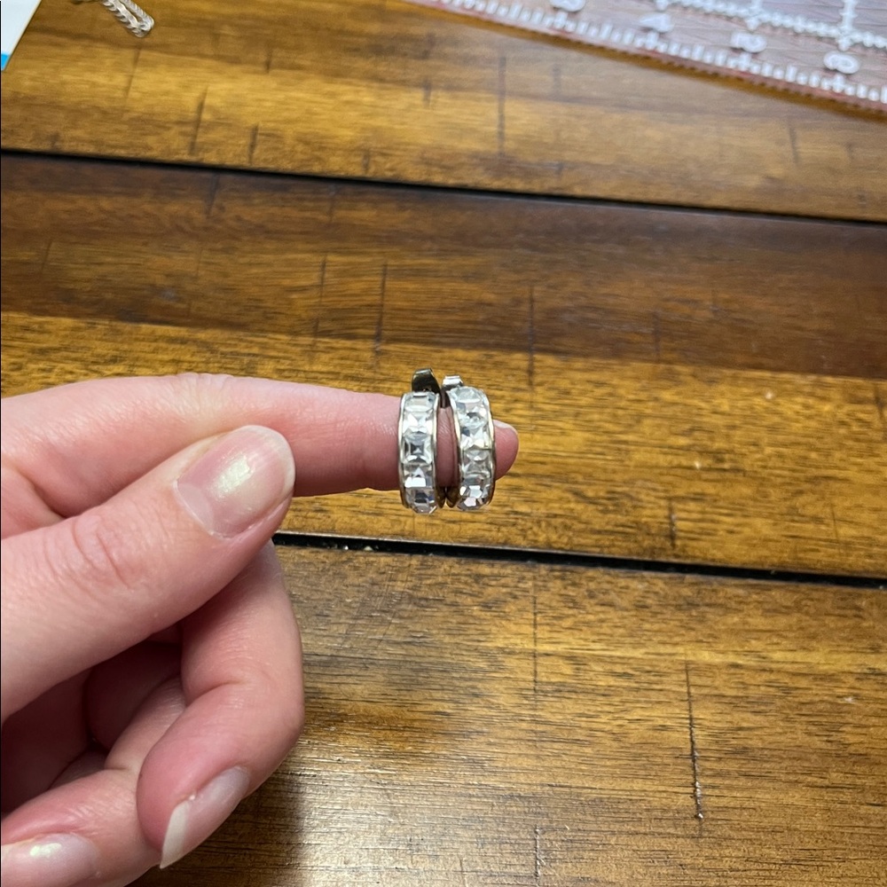 Half Hoop Cubic Zirconia Earrings
